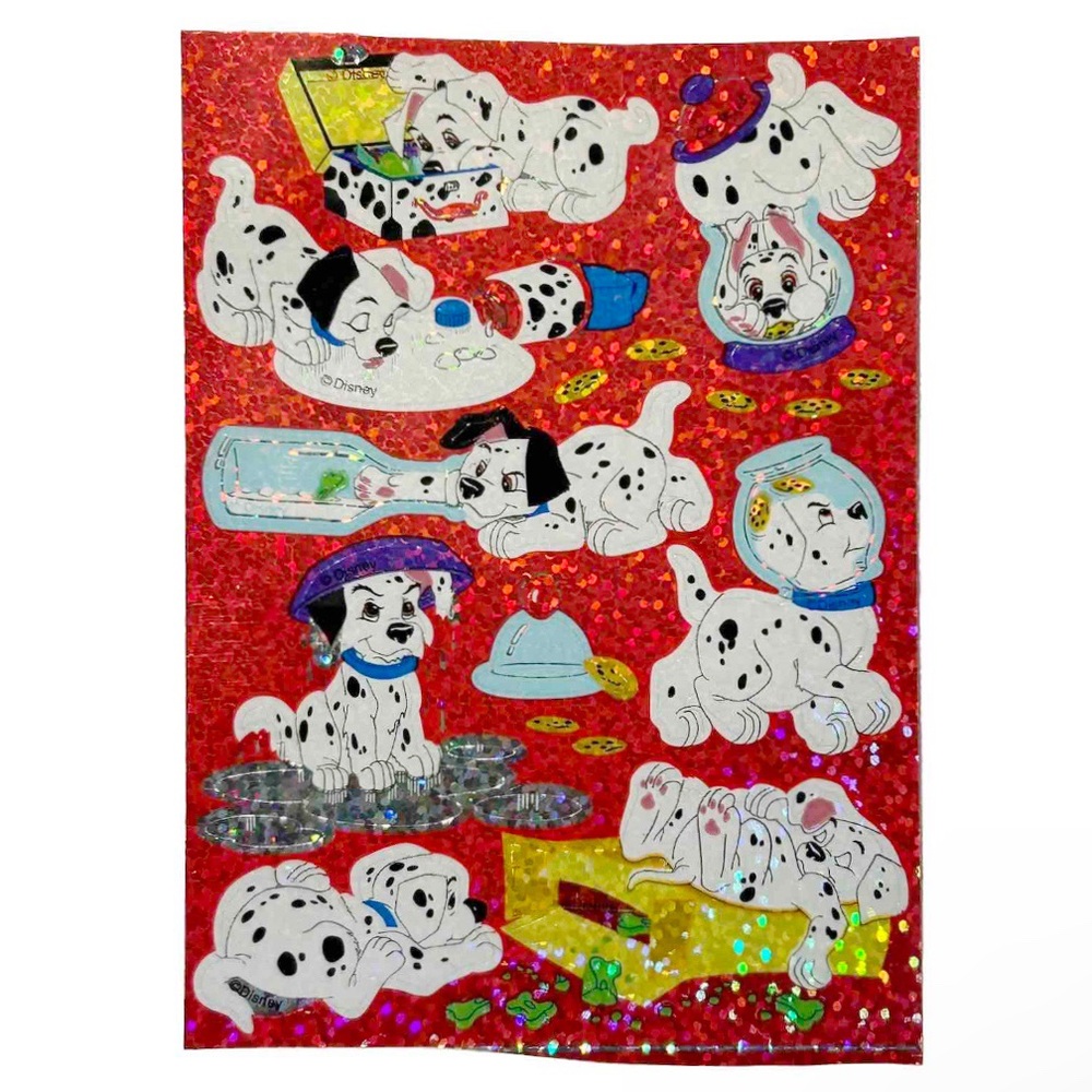Disney 101 Dalmatians Sandylion Sparkly Holographic Prismatic Sticker Sheet Dogs